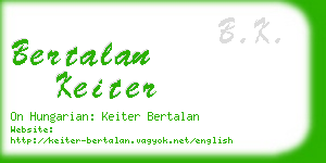 bertalan keiter business card